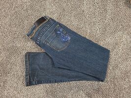 Foxy Vtg Y2K Flare Bootcut Jeans Womans Size 9 Cherry Applique Retro Low... - $37.62