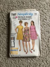 1960’s Simplicity 7507 Classic fitted Dress Junior Size 11 Bust 33 1/2” - £13.65 GBP