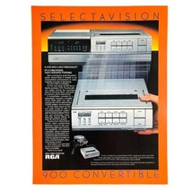 RCA SelectaVision Portable VCR Print Ad 1983 Vintage 80s 8x11” 900 Convertible - £11.93 GBP