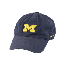 Vintage Nike University of Michigan Spell Out Mini Swoosh Fitted Hat Cap Large - £30.32 GBP