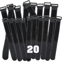 Qty 20 Cable Ties Wires Cord Bundle Straps ~ Hook And &amp; Loop ~ Reusable 8 X 3/4&quot; - £11.98 GBP