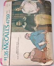 Vintage McCall’s Men’s Shirts With Transfer Size 14 ½  #4759 1975  - $6.99