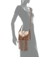Kooba Leather Handbag Bag Brown Python Fringe Logo New Womens Cross body... - $324.72