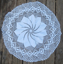 Vintage White Lace Crocheted Round Doily 21 Inches Round Handmade Home D... - £15.67 GBP