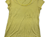 Ann Taylor Yellow &amp; White Striped Short-Sleeve Top - Size Small Cotton M... - £11.23 GBP