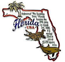 Florida The Sunshine State Outline Montage Fridge Magnet - £5.55 GBP