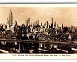 RPPC Mid New York City Skyline Manhattan Bridge NYC NY Frange no 65 Post... - $8.14