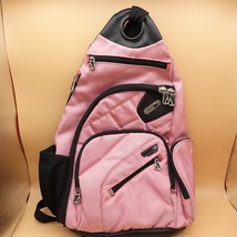 Fūl Audio Backpack Sling Crossbody Laptop Padded Pink Black Pockets Zippers - £27.65 GBP