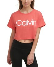 Calvin Klein Womens Performance Cropped Raw Hem Logo T-Shirt Radiance X-... - £29.24 GBP