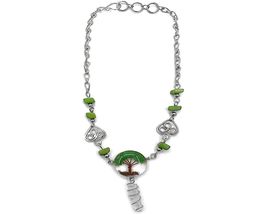 Mia Jewel Shop Round Tree of Life Acrylic Stone Inlay Wire Wrapped Clear Quartz  - £12.65 GBP