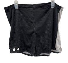 Under Armour Heat Gear Athletic Shorts Boys Large Black White - $3.84