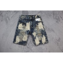 GS-115 Shorts Toddler Boy 4T Blue Denim Distressed Acid Wash Lightweight Casual - $18.69