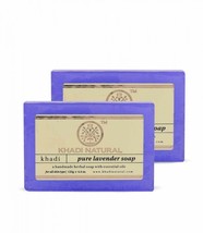 Lot of 2 Khadi Natural Herbal Pure Lavender Soaps Ayurvedic Skin Face Body Care - £11.29 GBP