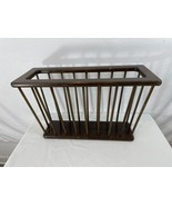 Danish Style Wood Spindle Vtg Mid Century Modern Magazine Rack - £36.23 GBP