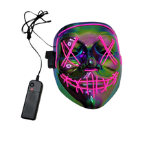 Halloween Purge Mask Wire LED Hot Pink Neon Multi Function Reflective Scary - £19.69 GBP