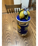LEMON CANISTER DOG/CAT TREATS CANISTER BLUE SKY CLAYWORKS  CERAMIC  JAR ... - $559.75 MXN