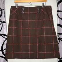 Cato Brown and salmon plaid skirt 16 - £10.74 GBP