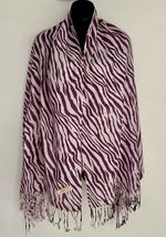 Light Purple Men&#39;s Women&#39;s Cashmere Scarf Wrap Zebra Print - £15.93 GBP