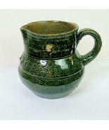 Vintage Loza Verde Green Pottery Small Pitcher  Oaxaca Atzompa Mexico 3.5&quot; - $14.85