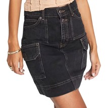 Topshop Washed Black Cargo Denim Utility Y2K Style Mini Skirt size 2 NEW... - $494.95 MXN