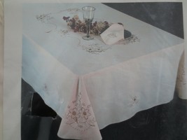 NIP Benjamin M. Jabara STONEHENGE Cutwork &amp; Embroidered TABLECLOTH  - 65... - $29.70