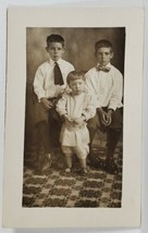 RPPC Darling Boys Maurice Charlie and Rhodes to Illinois c1900s Postcard R2 - £7.01 GBP