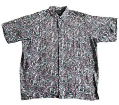 VTG Big Hed Designs Hawaiian Party Shirt Sz XL Funky Cats Abstract Art 9... - $24.70