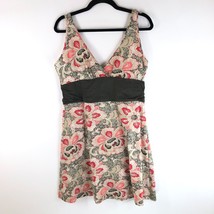 Patagonia Margot Fit &amp; Flare Dress Floral Sleeveless Faux Wrap Stretch Pink XL - £18.82 GBP
