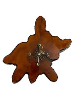 Vintage Burl Wood Slab Wall Clock Slab Hand Crafted Lacquer As Is Does Not Work - £31.15 GBP