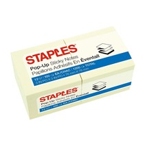 Staples Stickies Pop-Up Standard Notes 3&quot; x 3&quot; Yellow 100 Sh./Pad 12 Pad... - £15.66 GBP