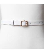 Versatile Skinny Classic Leather Gold Buckle Belt White - $363.21 MXN