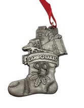 1999 Land O Lakes Solid Pewter Christmas Ornament Stocking with Presents... - £4.50 GBP