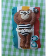 Cute Teddy Bear Brooch Bear in Bathing Suit on Beach Towel Signed H.T. 92 - £8.29 GBP