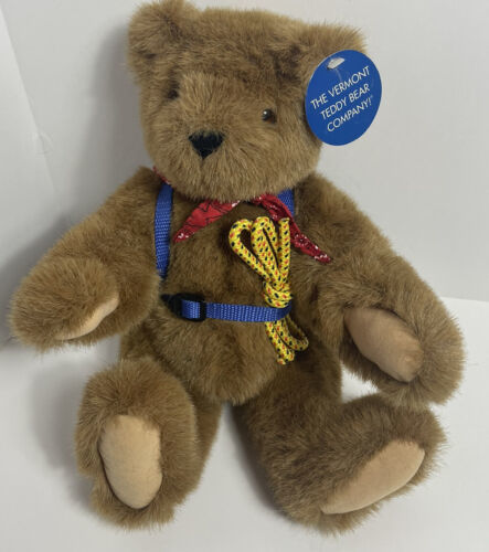 The Vermont Teddy Bear Company 1998 plush bear w/Backpack & bandana Wallet - $15.88