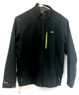 Koppen Mens Ski Jacket Coat Black Neon Green Stretch Lined Zip-Pocket Co... - $940.68 MXN