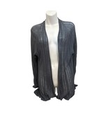 Eileen Fisher Linen Silk Longline Open Front Cardigan Sweater Blue Size ... - $74.25