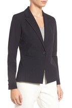 Halogen(R) &#39;Ela&#39; One-Button Stretch Suit Jacket Petite SZ 2 Black - $67.91