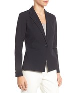 Halogen(R) &#39;Ela&#39; One-Button Stretch Suit Jacket Petite SZ 2 Black - $1,252.51 MXN
