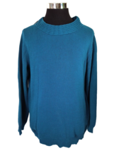 New with Tags Basic Editions Sweater Women&#39;s Size X-Large Peacock Blue Cotton - £17.02 GBP