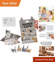 Quick Fun DIY Origami Cat Figures - 50 A4 Sheets with Glow-in-the-Dark Eyes - $14.80
