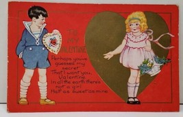 Valentine Greeting Perhaps You&#39;ve Guessed.. Gold Heart Orrstown Pa Postc... - £7.86 GBP