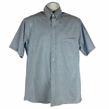 Puritan Mens Short Sleeve Button-Down Shirt Neck Size 16 Light Blue - $14.00