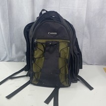Canon Deluxe Camera Set Photo Backpack Black Olive Nylon Bag - $27.69