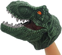 Dinosaur Hand Puppet Toys,Soft Rubber Realistic Raptor Dinosaur Head Tyrannosaur - £27.68 GBP