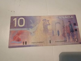Bank Of Canada $10 Bill Ten Banknote Note FDV4240057 - $24.50