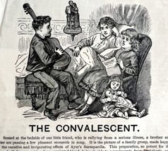 Ayers Sarsaparilla Convalescent 1885 Advertisement Victorian Quack Guita... - $29.99