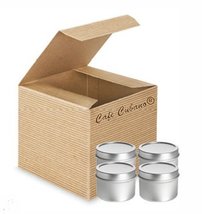 Perfume Studio Deep Empty Tin Container Set of 4 Pieces - 2 Fluid Oz Cap... - $9.99