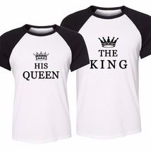 The King and His Queen Couple matching funny Love T-shirts Gift For Vale... - £12.92 GBP