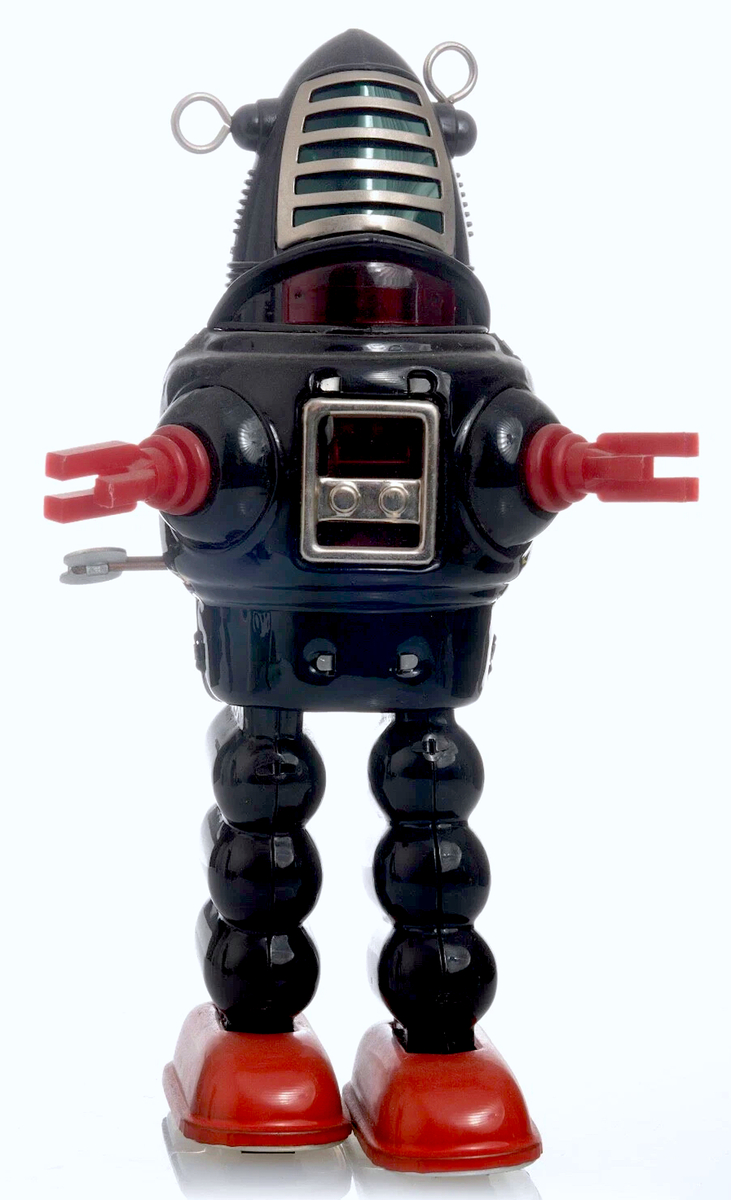 Rare vintage 1960 YOSHIYA KO JAPAN TIN WIND UP ACTION PLANET ROBOT TOY - $399.99