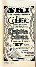 1972 Cal Neva Hotel Casino Caper Advertisement Las Vegas Nevada Vintage F6J - $19.99